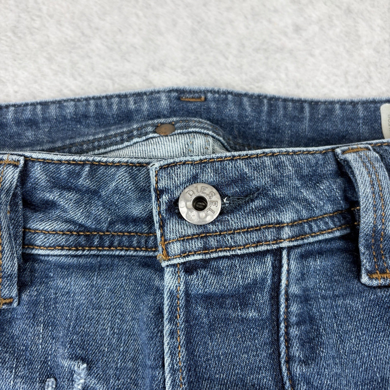 Diesel Larkee Jeans Mens 32×30 Fits 32×27 Blue Regular Straight Distressed Denim