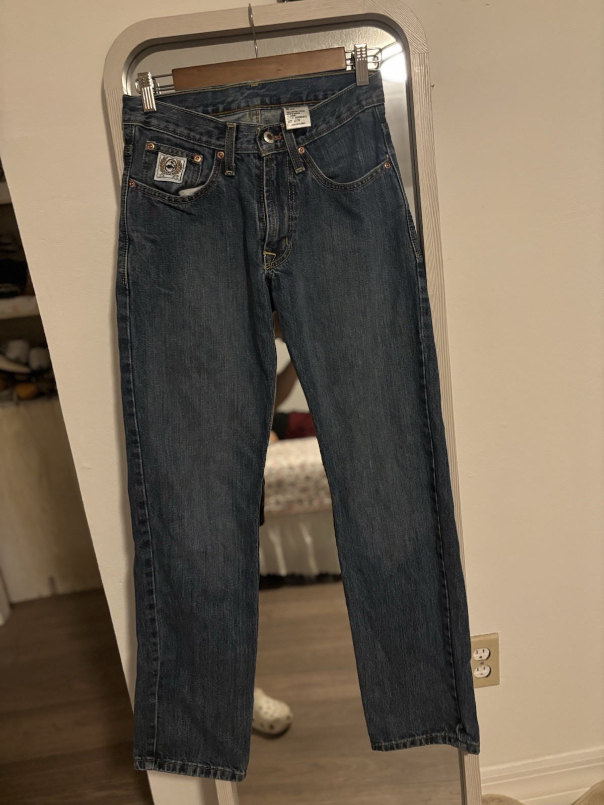 Cinch Up Men’s Blue Medium Wash Straight Leg Denim Jeans Zip/Button 5-Pocket