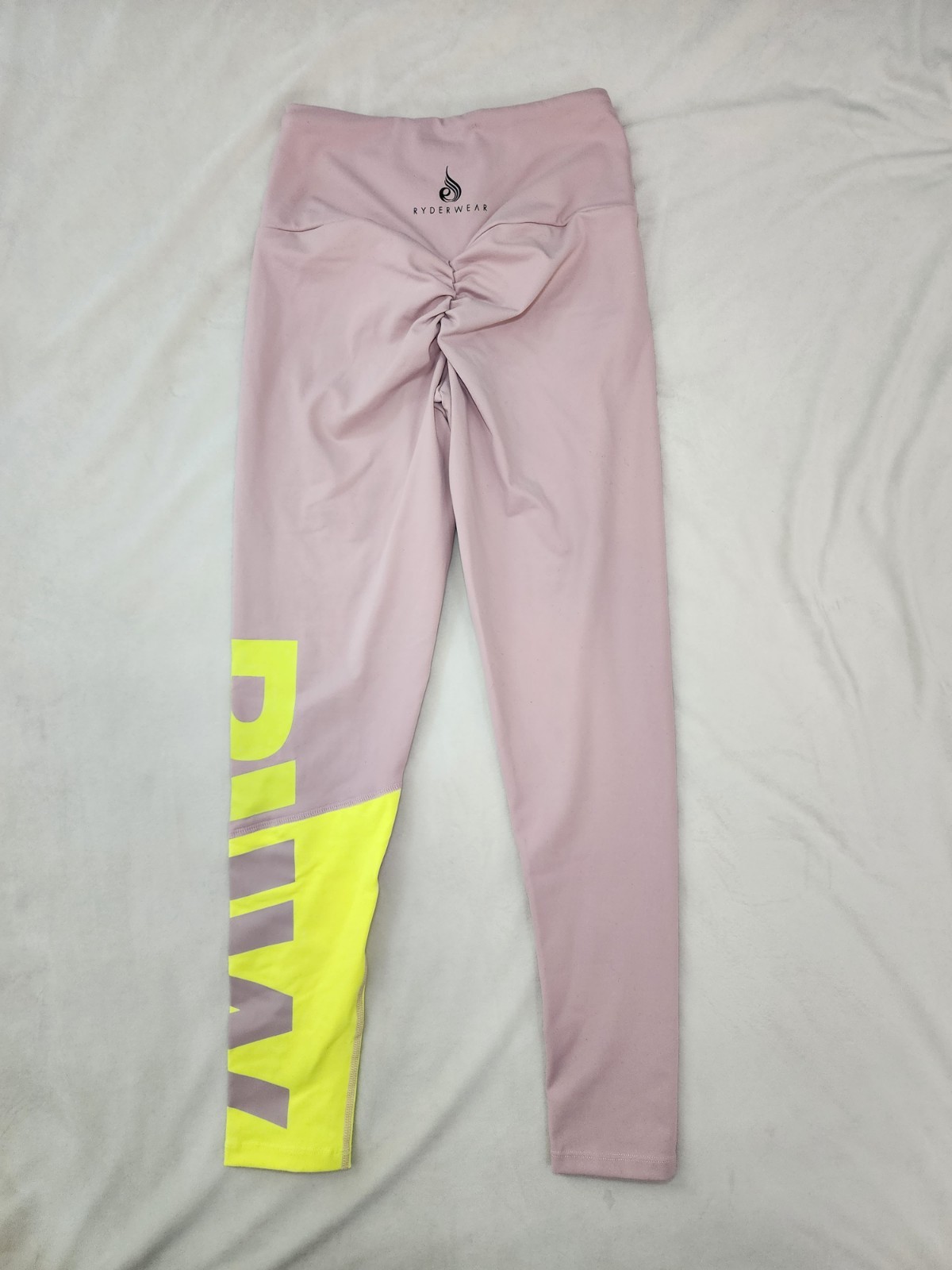 Ryderwear Womens Small Pink Scrunch Butt Leggings High Rise Neon Gym Workout