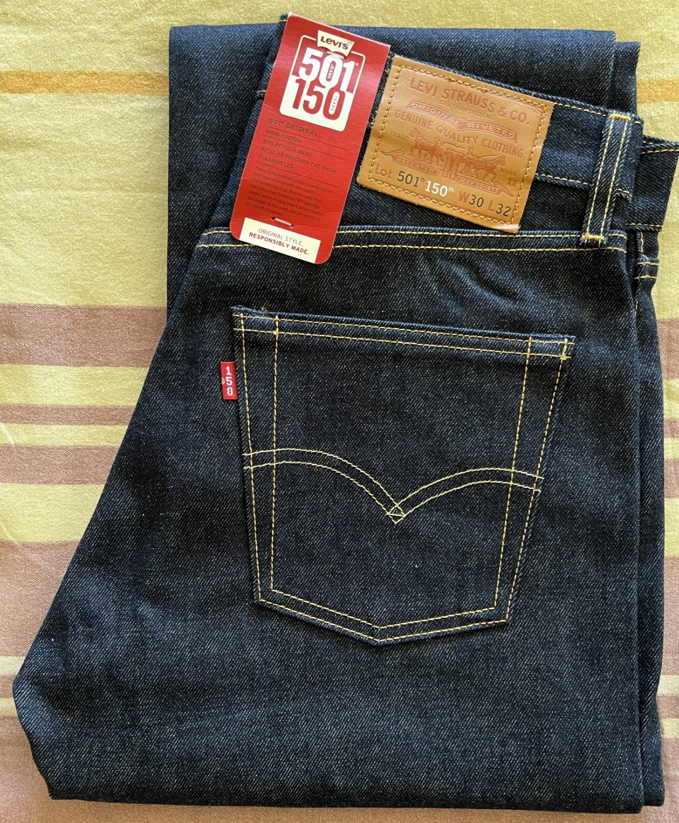 LEVI’S 501 Raw SELVEDGE “150th” ANNIVERSARY Shrink-to-Fit LVC Jeans W30 L32