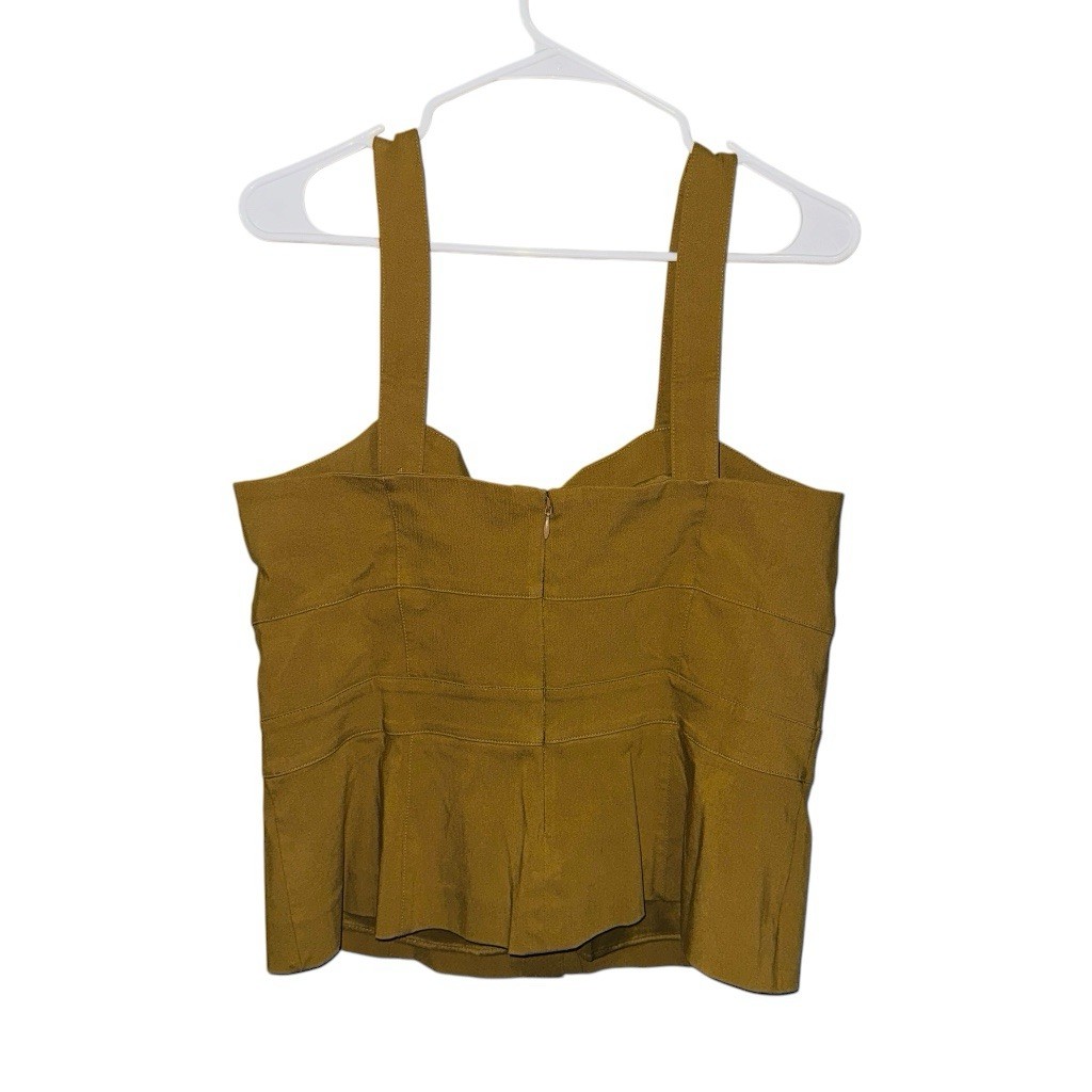 NEW White House Black Market Tan Corset Bustier Button Zip Back Straps 10
