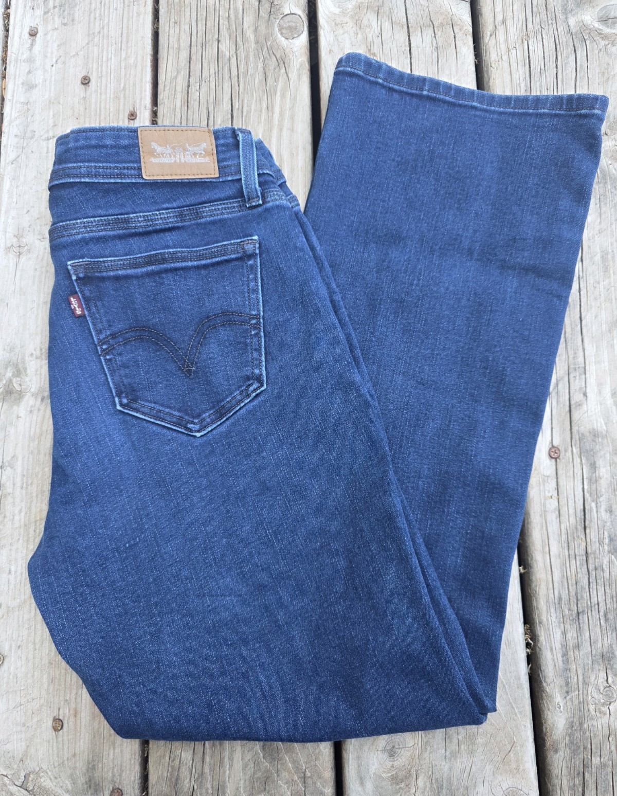 Levi’s Women’s 529 Curvy Bootcut Jeans Dark Wash Blue Stretch Size 10S