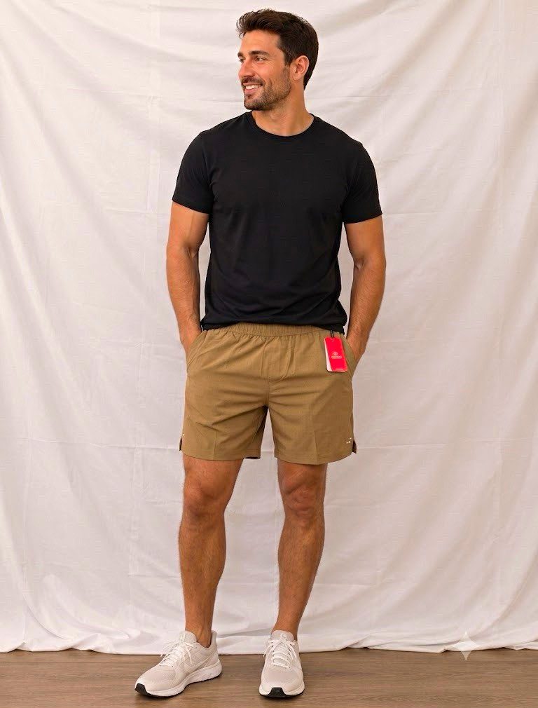 Men’s Athletic Activewear Shorts Elastic Waist Pockets 6” inseam