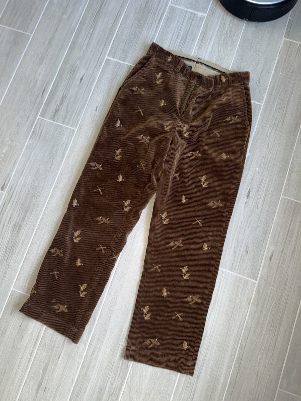 Vtg Polo Ralph Lauren Corduroy Pants Mens 32X30 Brown Duck Hunting Pheasant Rare