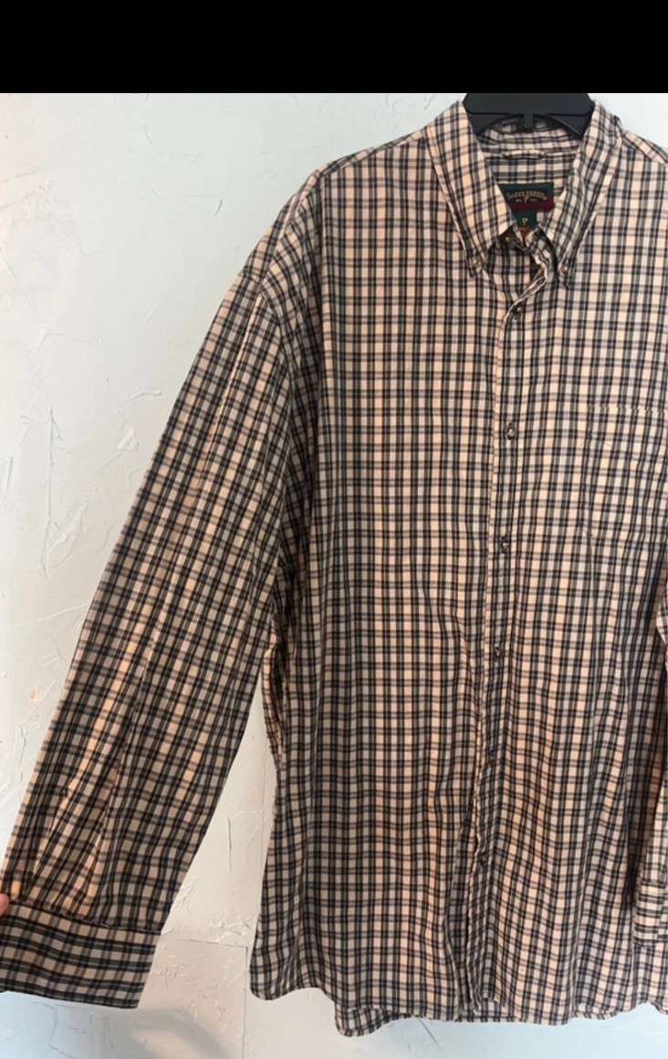 Saddlebred Men’s Big & Tall 2XLT Plaid Long Sleeve Button-Up Shirt
