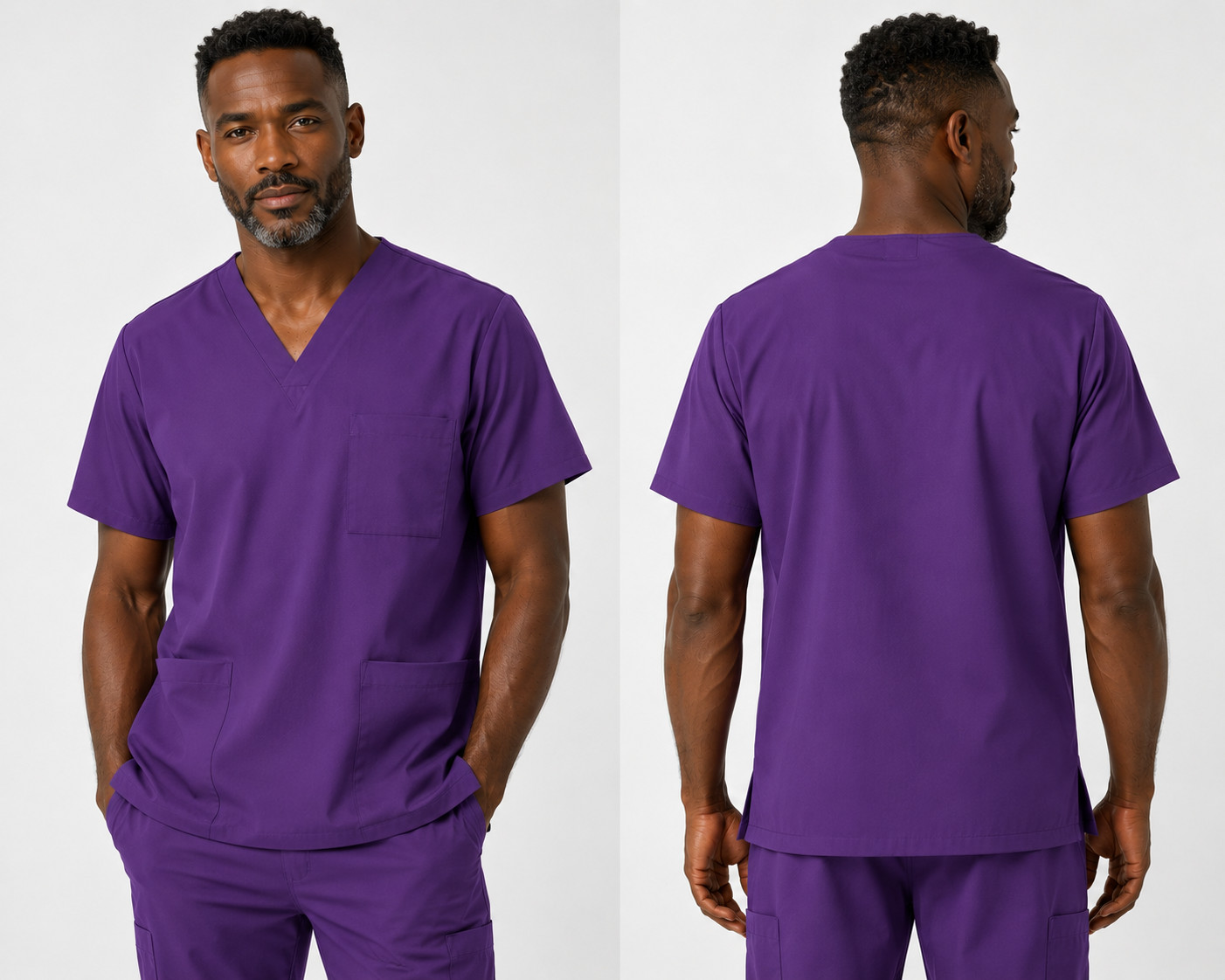 Men’s Medical Scrub Top V-Neck Uniform Multiple Colors Available Sizes S-5XL