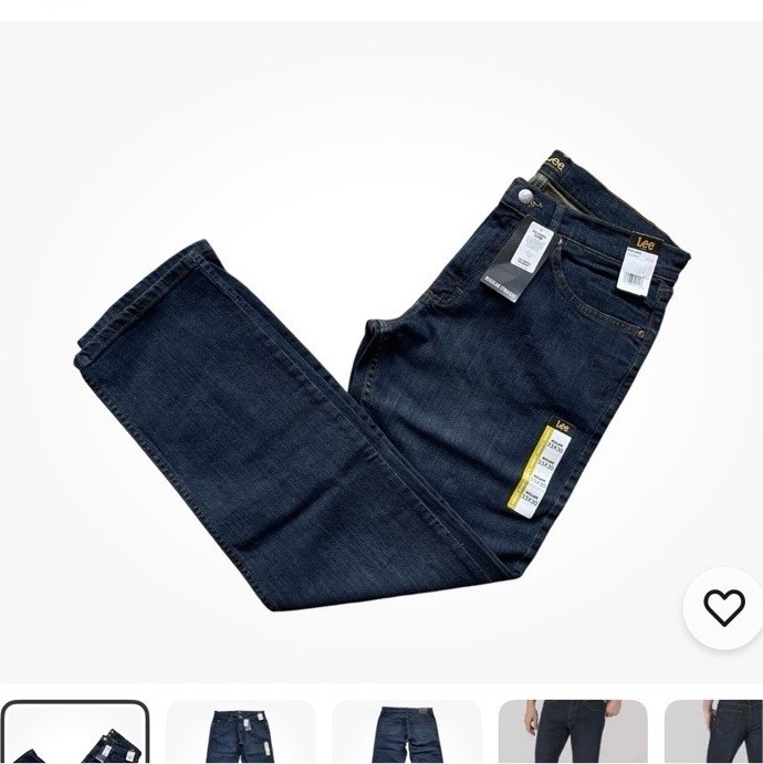 Lee Legendary Men’s Regular Fit Straight Leg Stretch Denim Jeans Blue