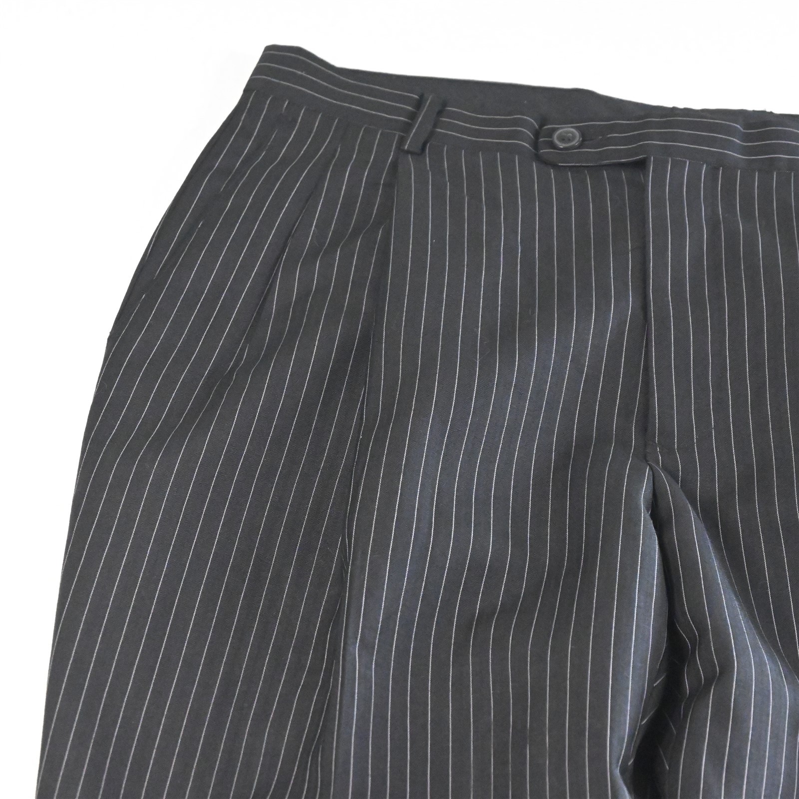 Lineage 42S 33×30 Black Striped Super 140s Mens Jacket Pants Suit