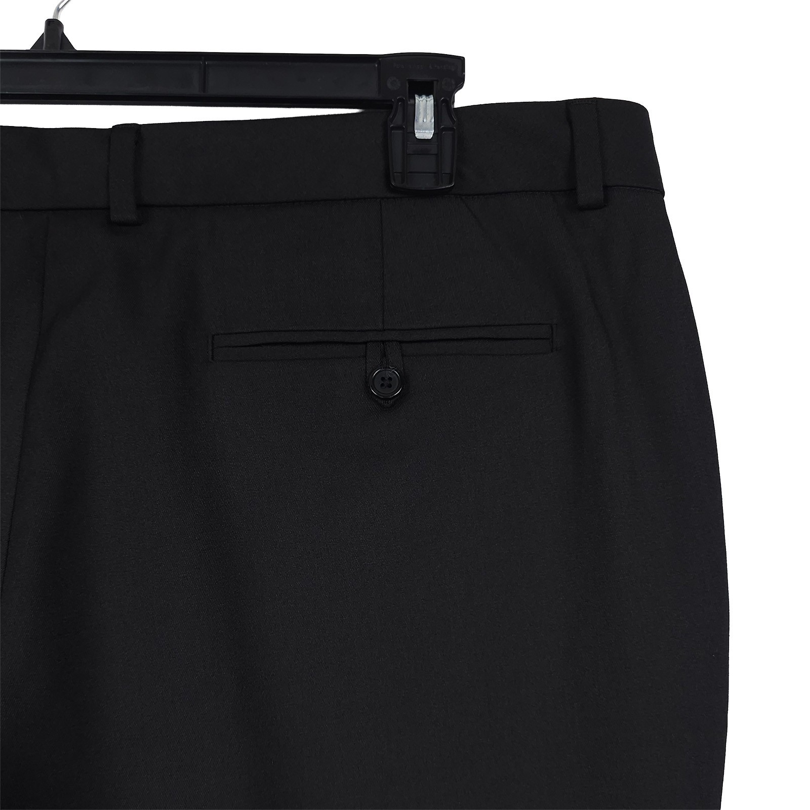 DKNY Mens Modern Fit Dress Pants 40×30 Black Solid Stretch Micro Twill NWT