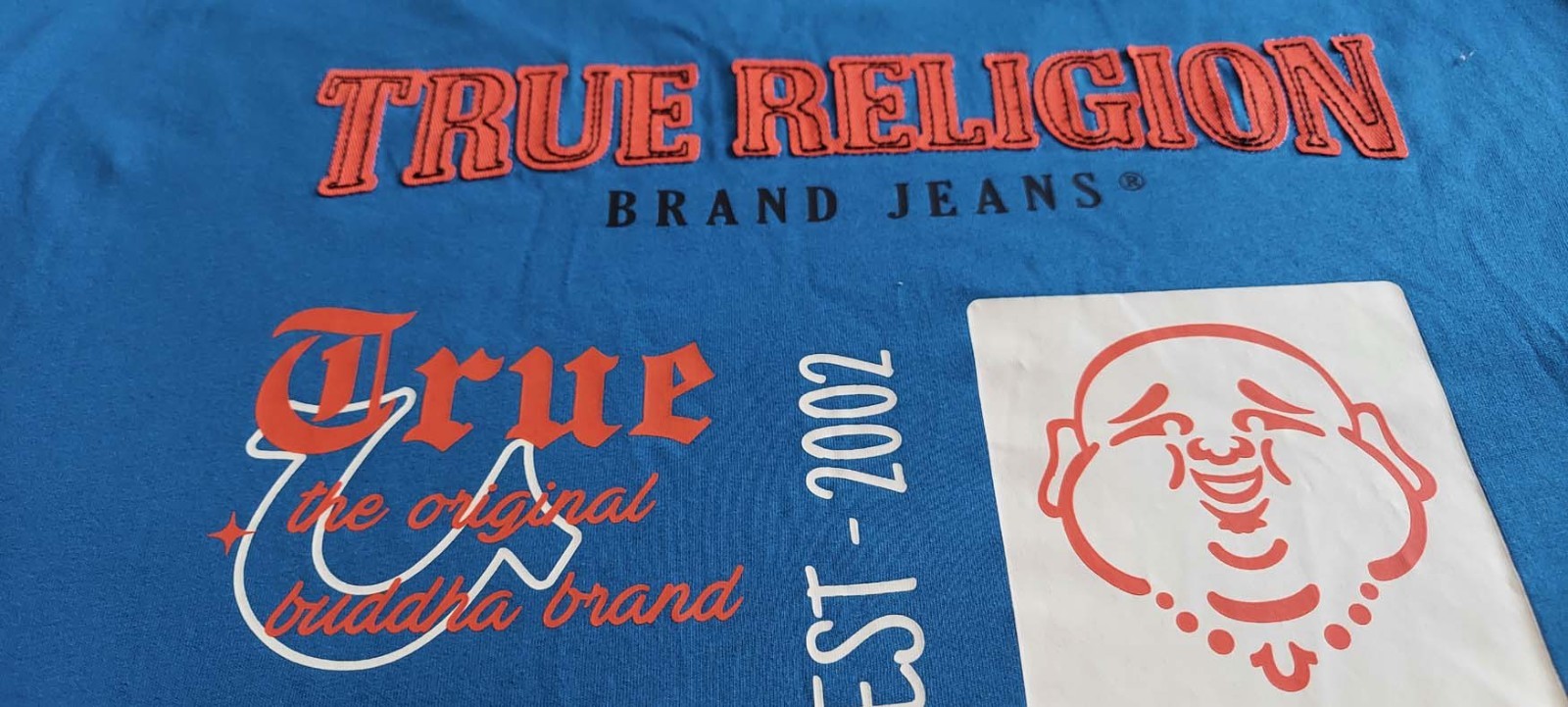 True Religion World Tour Tee Blue Color Size L (NWT)