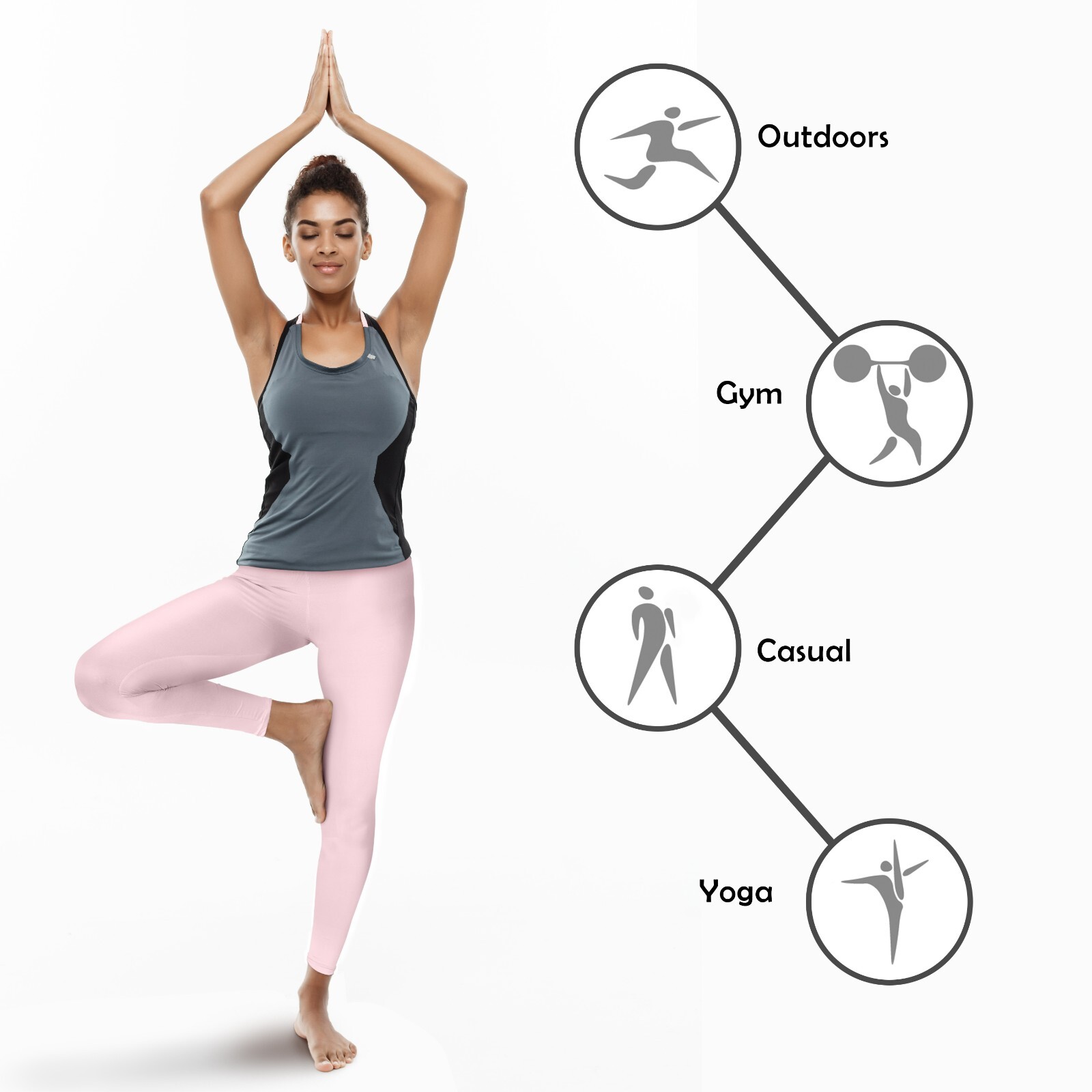 [3 Pack] Leggings for Women Athletic Yoga Casual Lounge Pants Buttery Soft Feel
