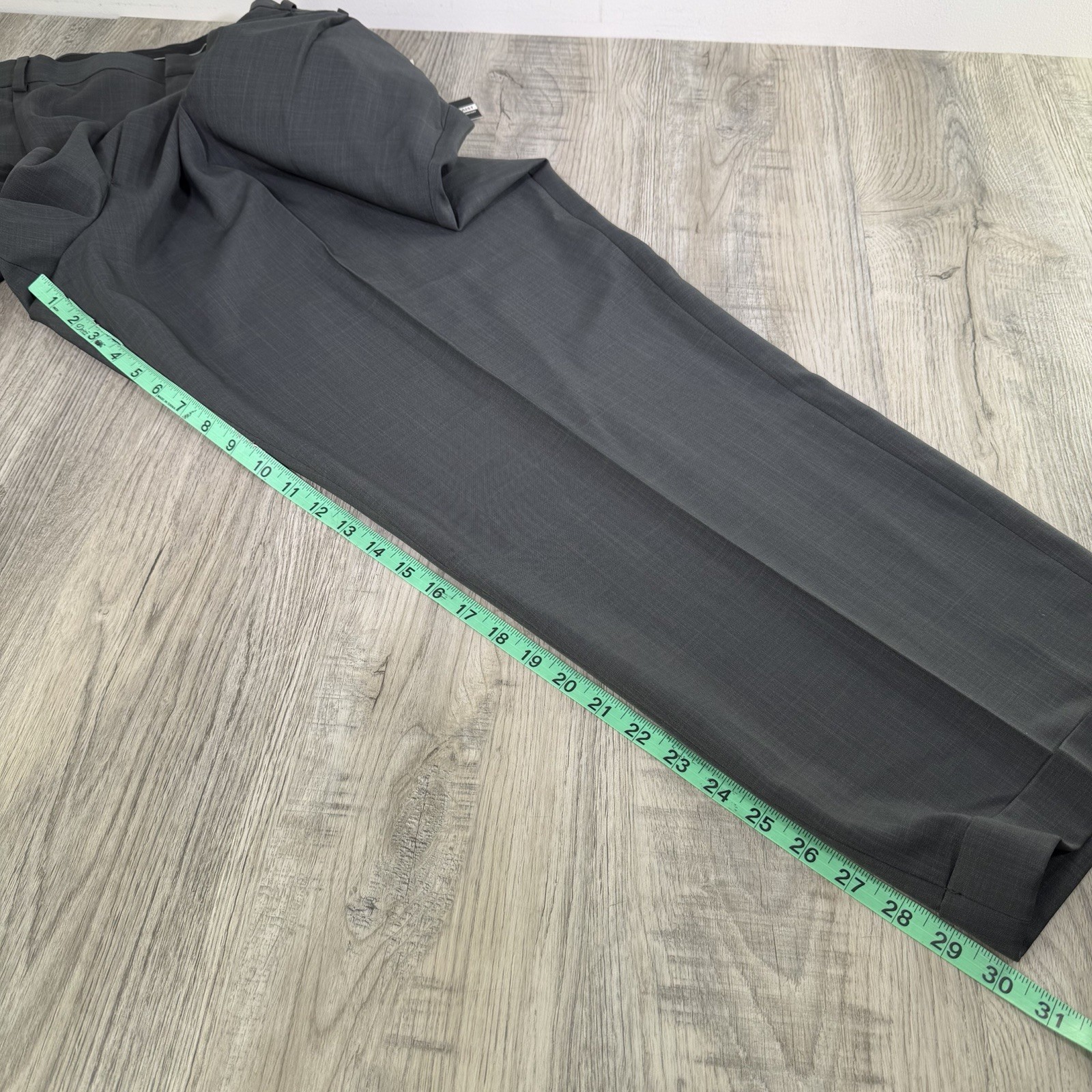 New Van Heusen Big Tall Mens Grey Double Pleat Extender Waist Dress Pants 50×30