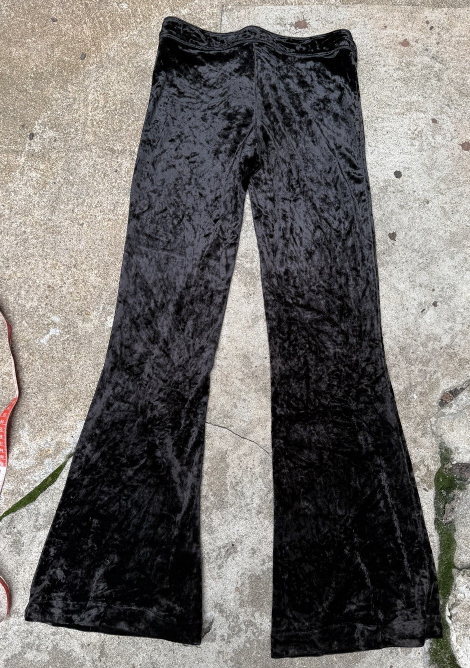 VTG Betsey Johnson crushed velvet pants black sz 0P