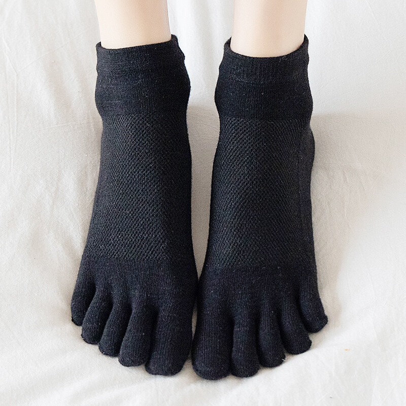 5 Pack Women Five Finger Toe Dress Socks Cotton Solid Sport Casual Classic 5-9