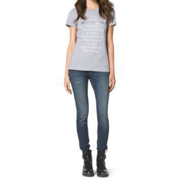 Michael kors beaches tee in grey SIZE L