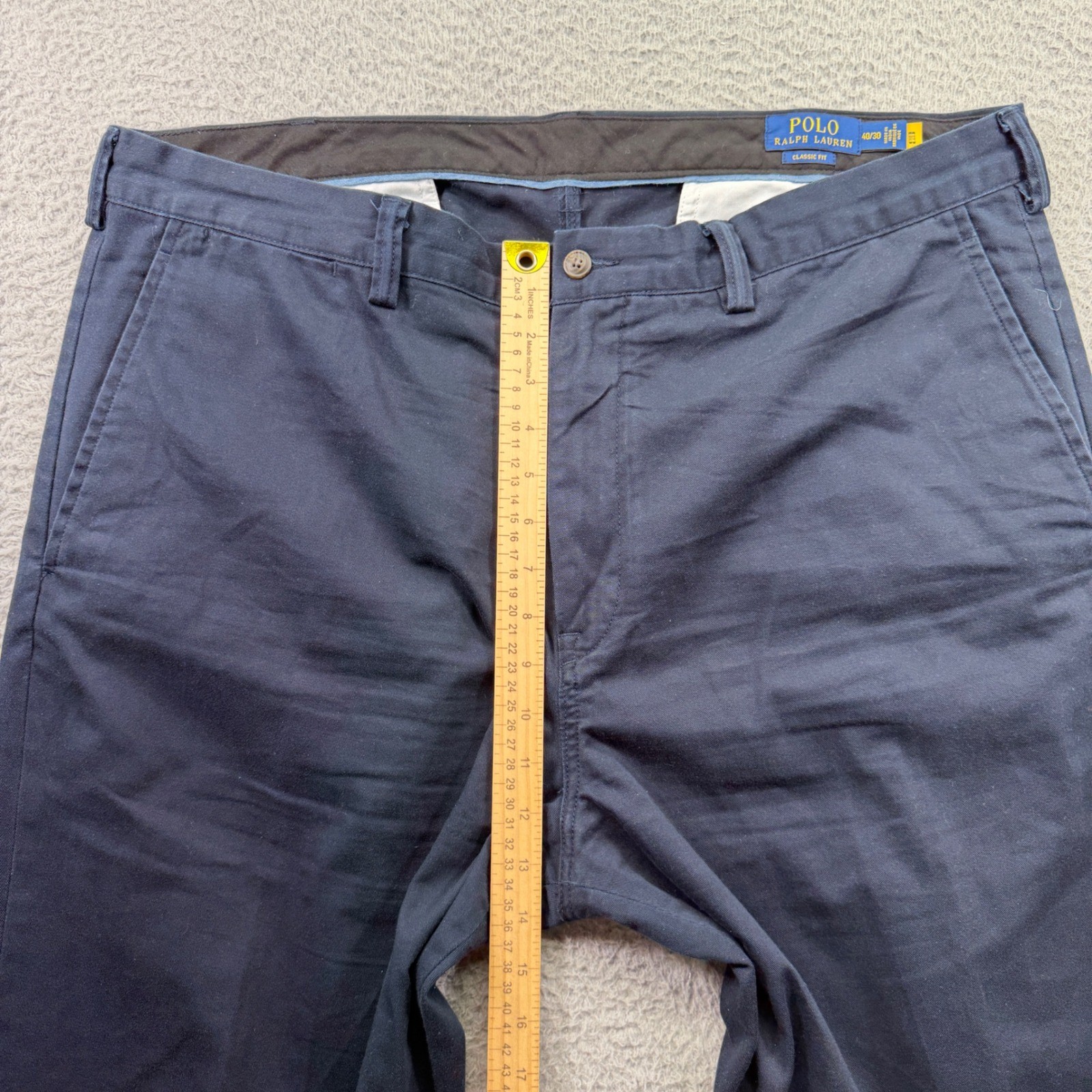 Polo Ralph Lauren Pants Mens 40×30 Navy Blue Straight Classic Twill Chino Pony