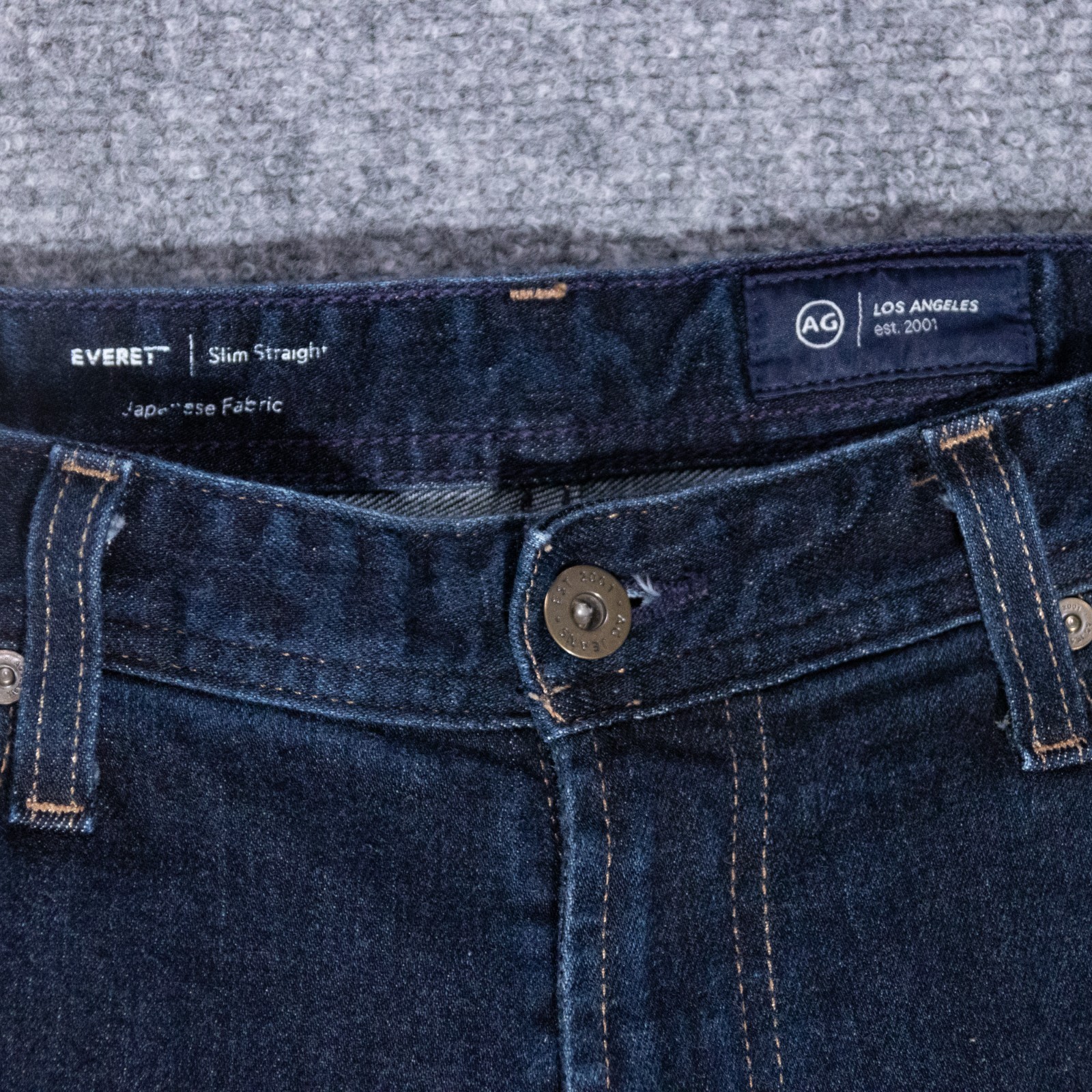 AG Adriano Goldschmeid Everett Slim Straight Blue Stretch Jeans 32×30 Japanese