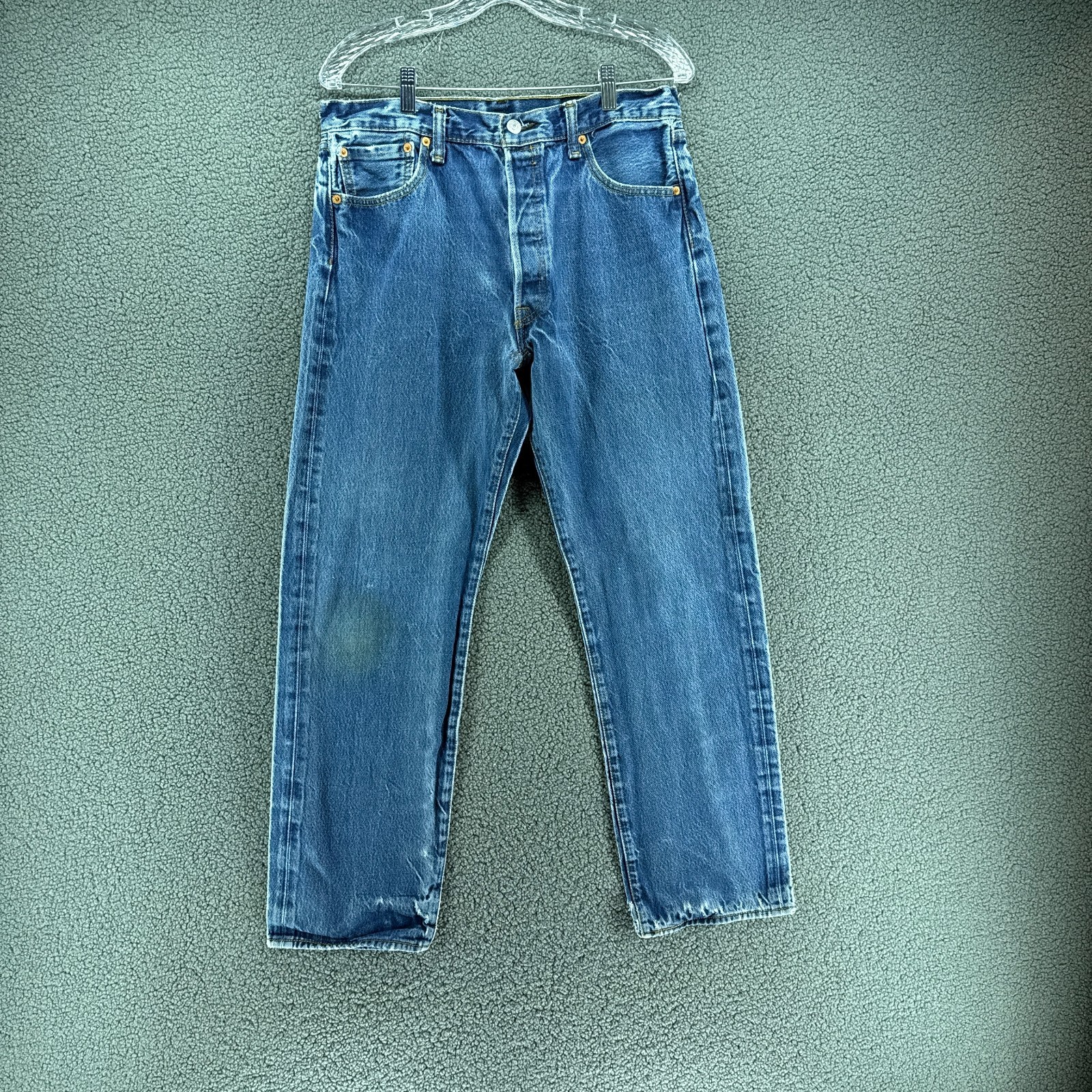 Levis 501 Jeans Mens Tag 36×34 Actual 33×30 Dark Wash Blue 005010000