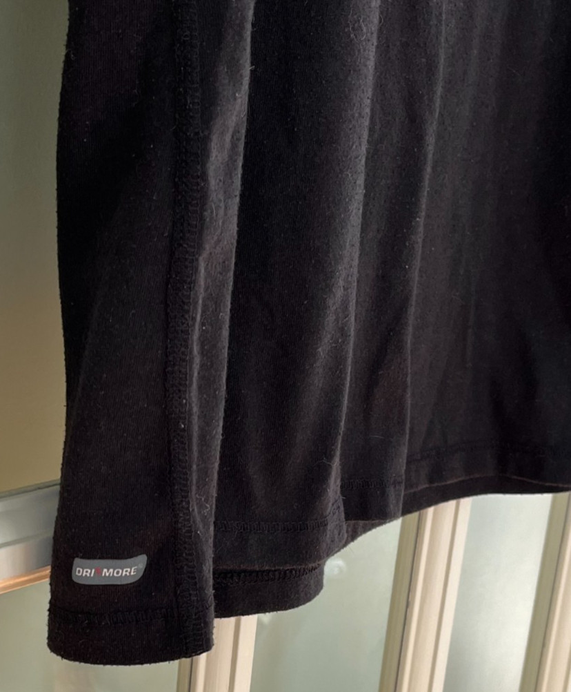 Danskin Now Black Semi Fitted Long Sleeve Tee, Poly/Cotton, Size 2XL