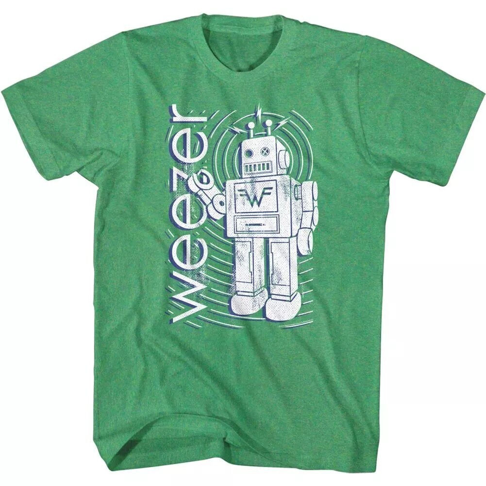 Weezer Robot Alternative Rock Music Band Shirt, Heavy Cotton T-shirt, Size S-5XL
