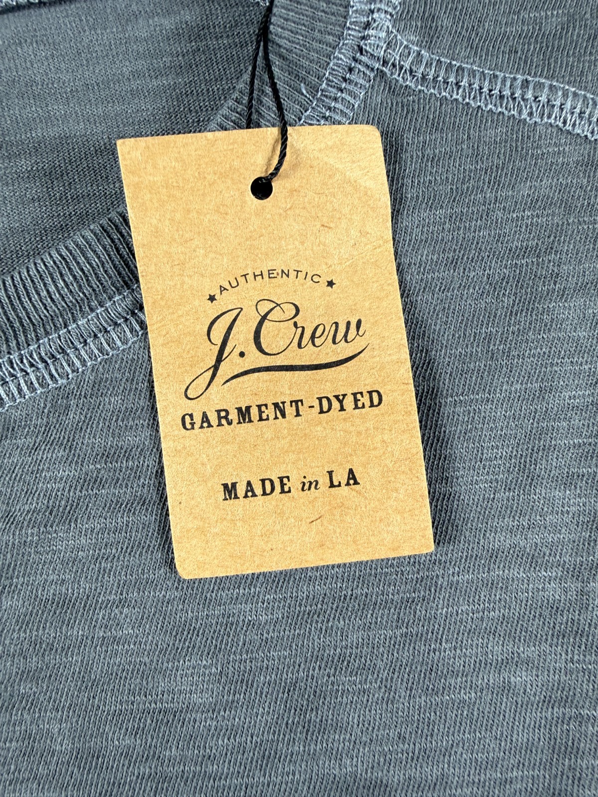 NEW J Crew Garment Dyed long sleeve Henley Gray Mens Medium Made in USA