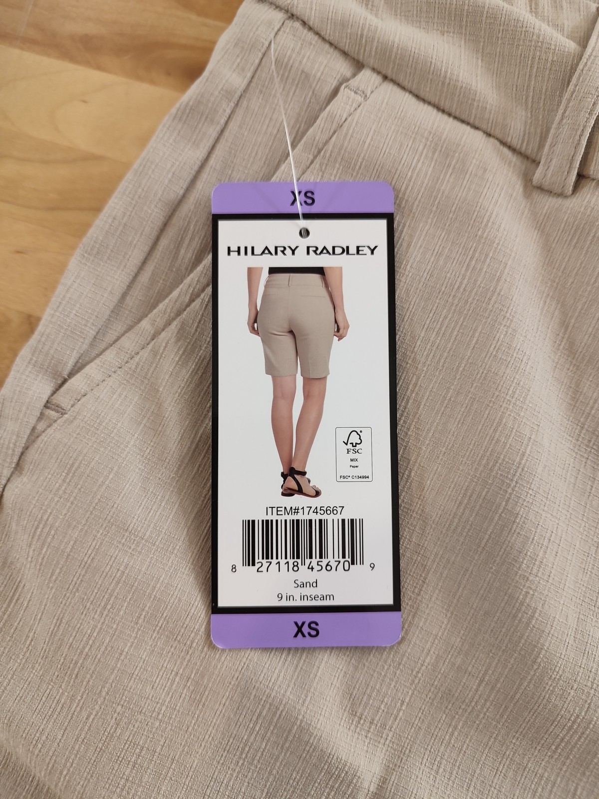 Hilary Radley Ladies Stretch Pull On Bermuda Shorts Tan XS 9″ Inseam