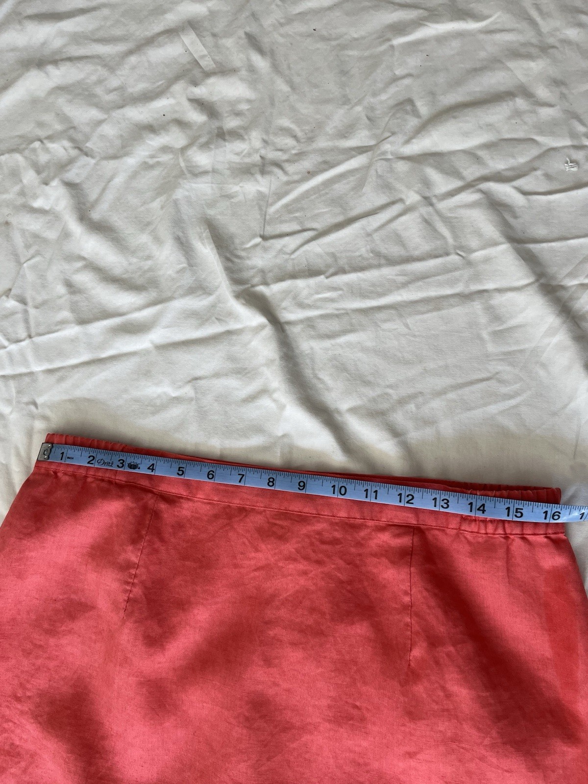 Lined 100% Linen Coral Or Mellon Pink A-line Skirt Size M