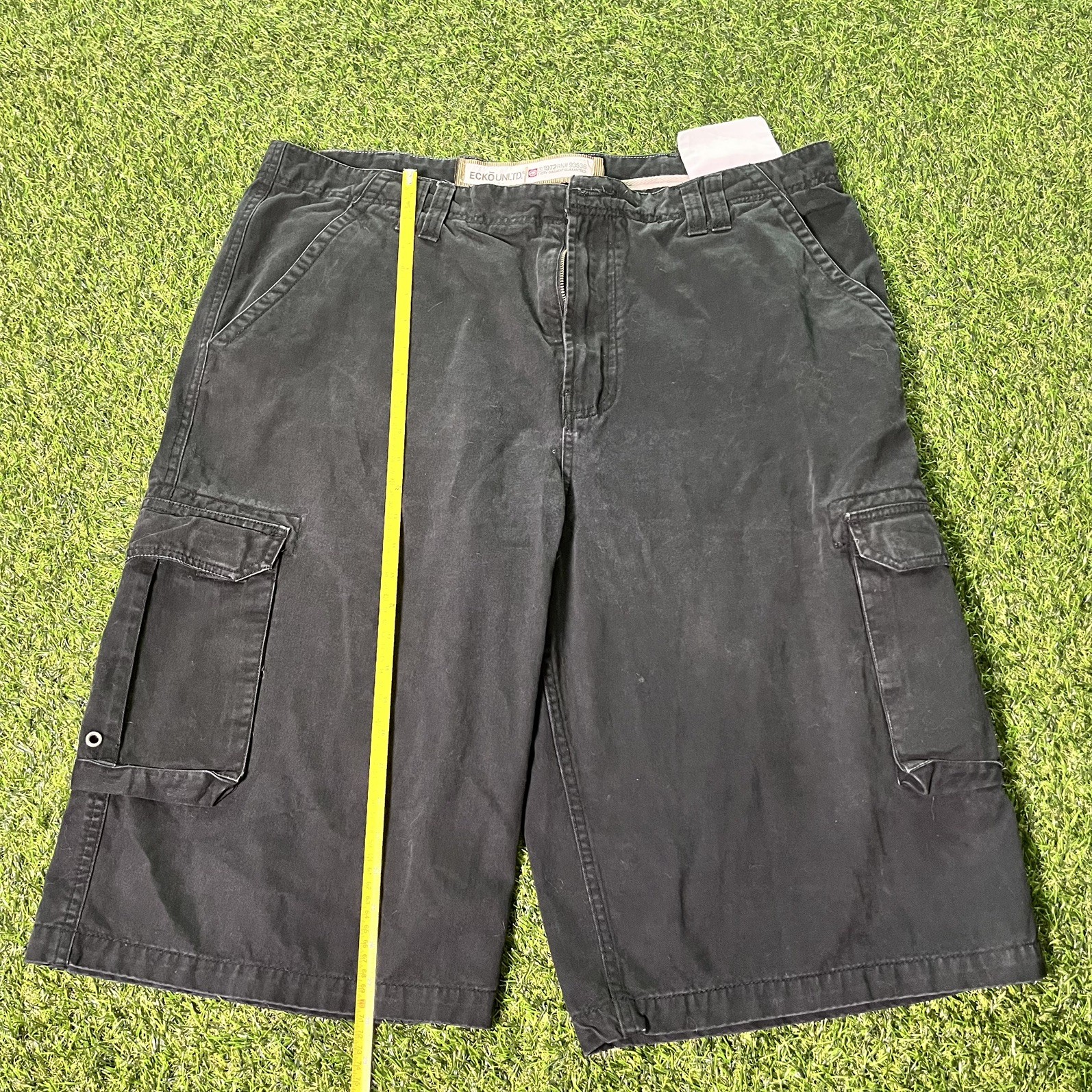 Vintage Ecko Unltd Baggy Jean Cargo Shorts Y2K Size 40 Black Skate