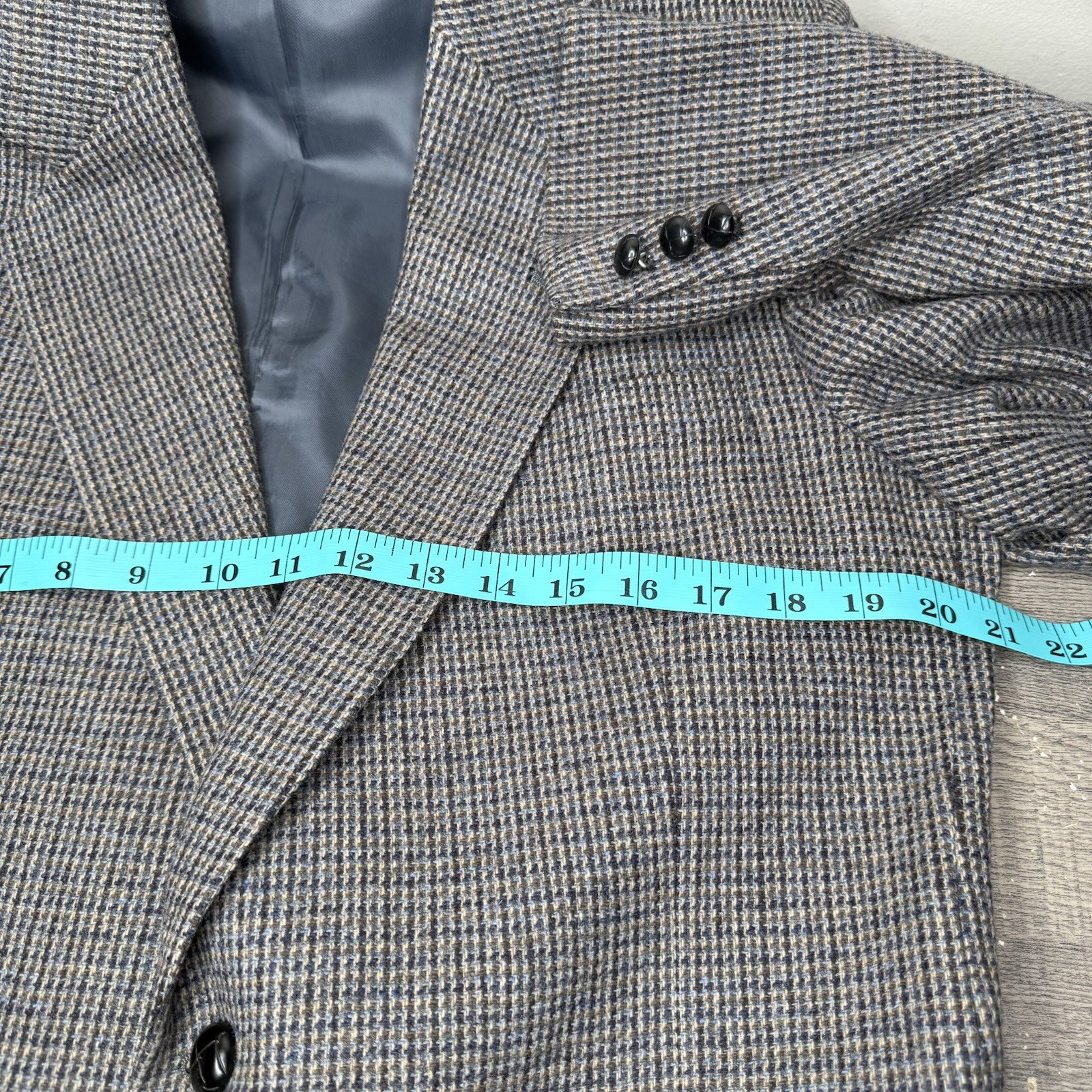 Scottish Tweed Lambswool Sport Coat Mens 42L Gun Club Check Blazer Jacket