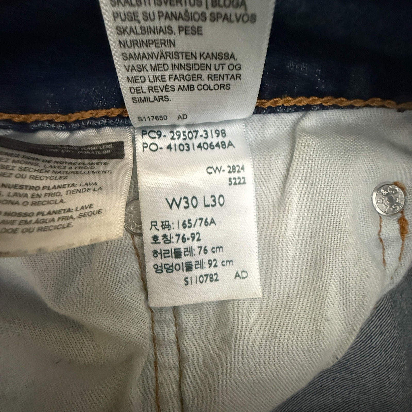 Levi’s 502 Regular Taper Jeans Men’s W30 L30 Dark Wash Blue Denim