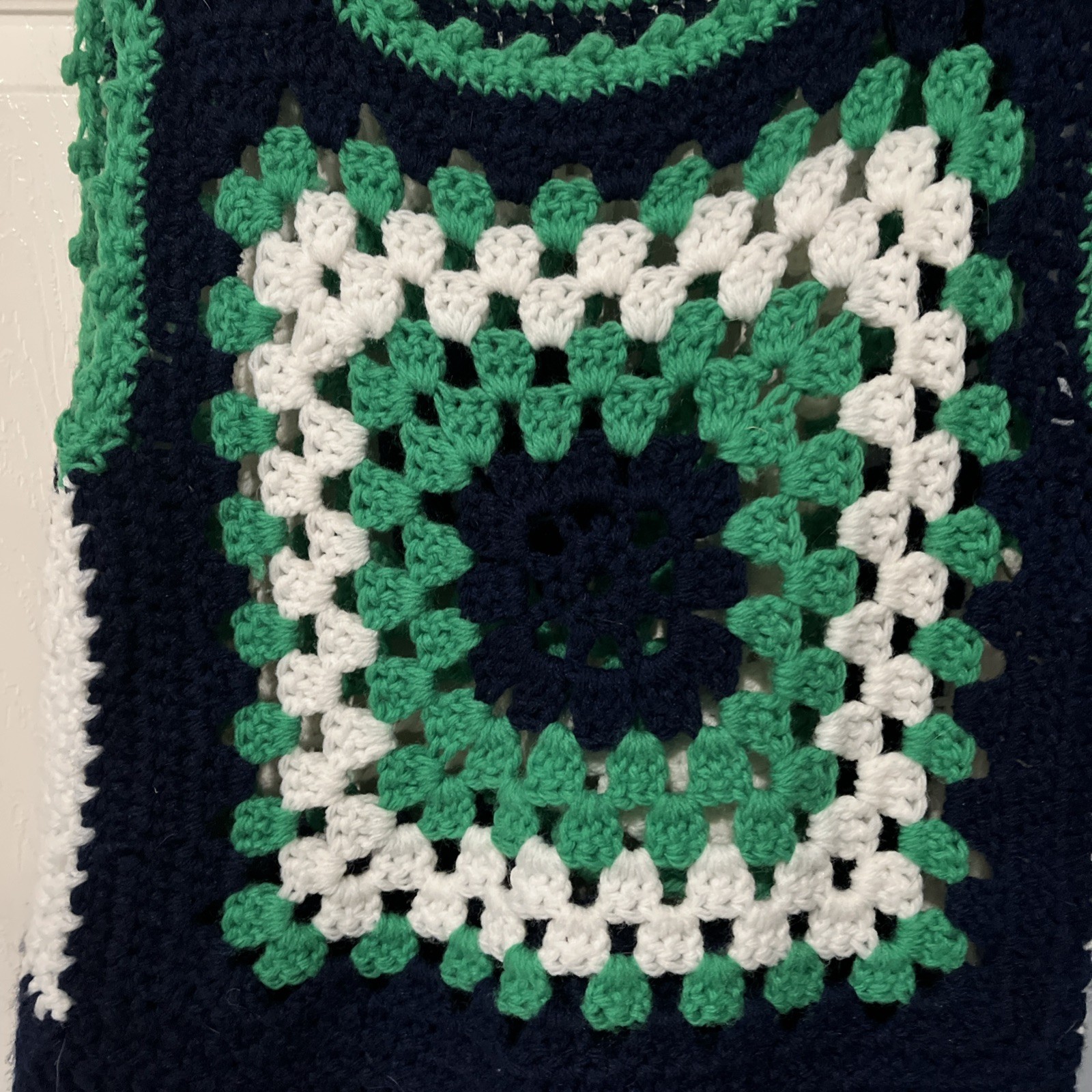 Handmade Crochet Tank Green/Blue/White Top Hand Wash Only Size Medium Women’s M