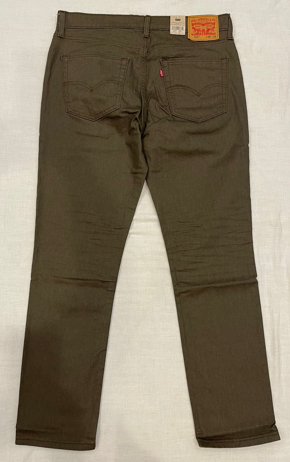 Levis 511 Slim Fit Stretch Mens Jeans 30,32,33,34,36,38 #2273 Olive Khaki-Brown
