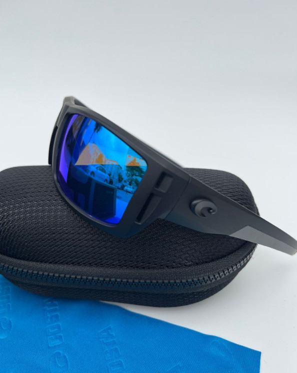 Costa Del Mar Men’s Diego Matte Black /Blue Mirror Polarized Sunglasses 580p
