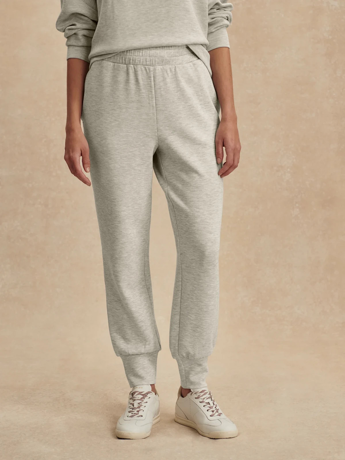 Varley The Slim Cuff Pant 27.5″ in Light Grey Marl, Size Small