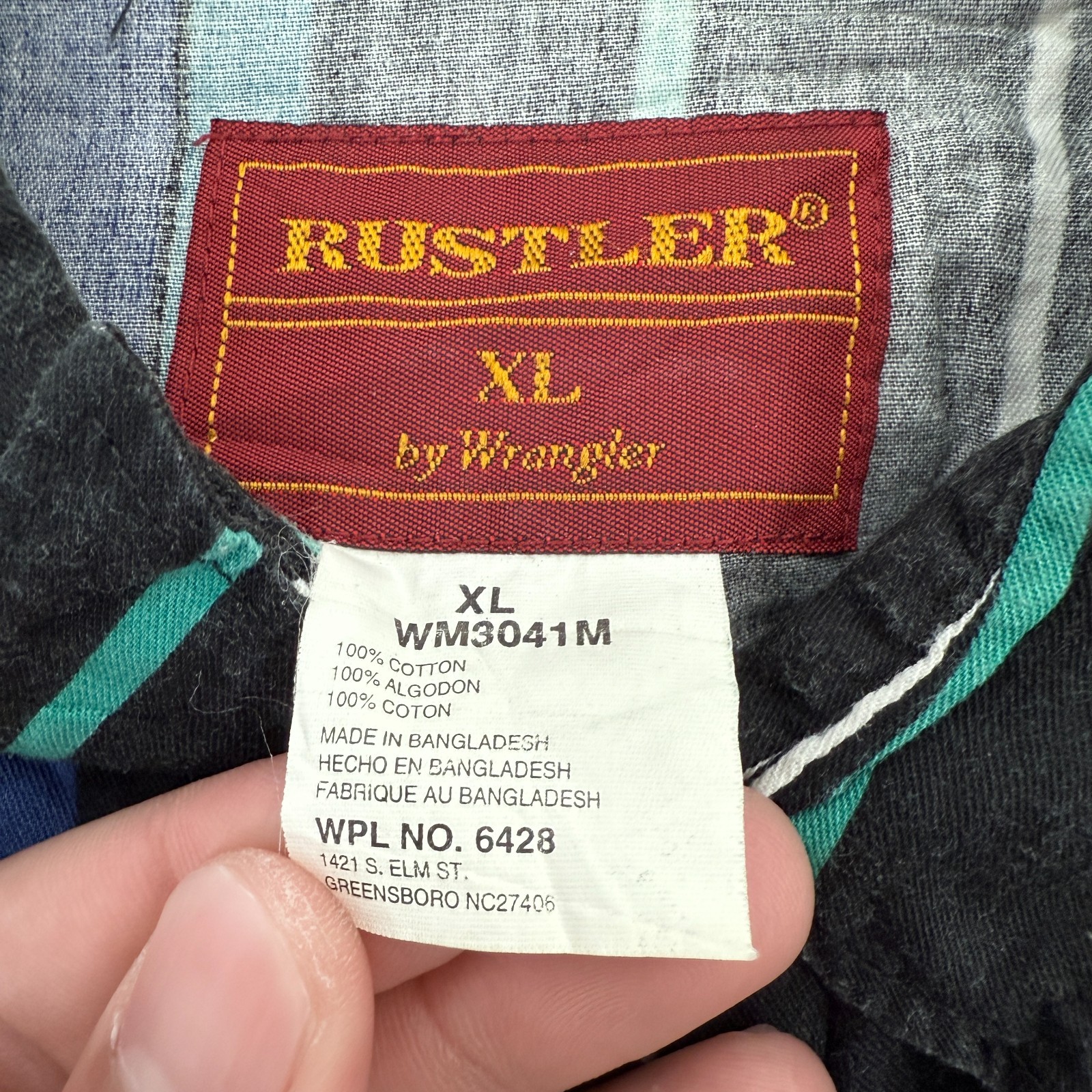 Vintage Rustler by Wrangler Brushpopper Shirt Men XL Stripe Cowboy Rodeo Western