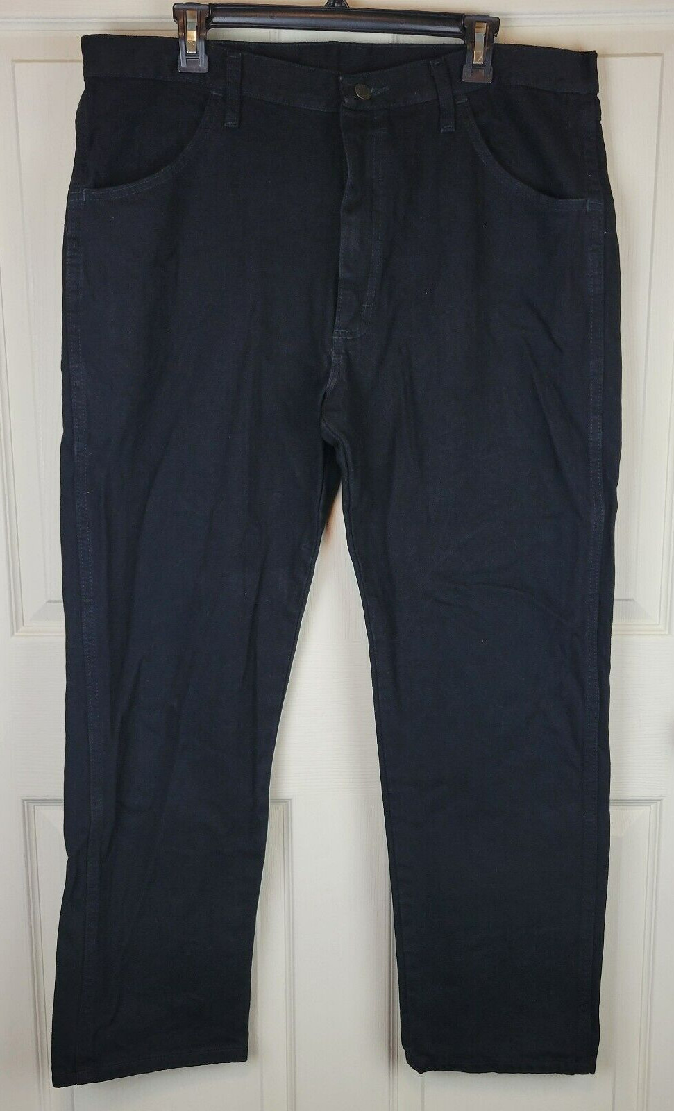 New Rustler by Wrangler Mens Regular Fit Straight Leg Jeans 38*30 Black Durable