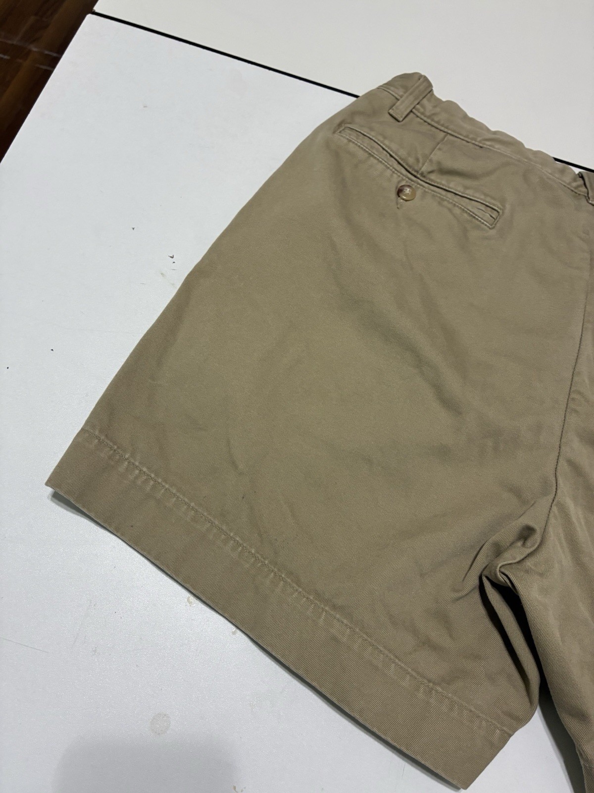 Vintage Polo Ralph Lauren Cormac Shorts 34 Khaki 6″ Inseam Relaxed Pleated Chino
