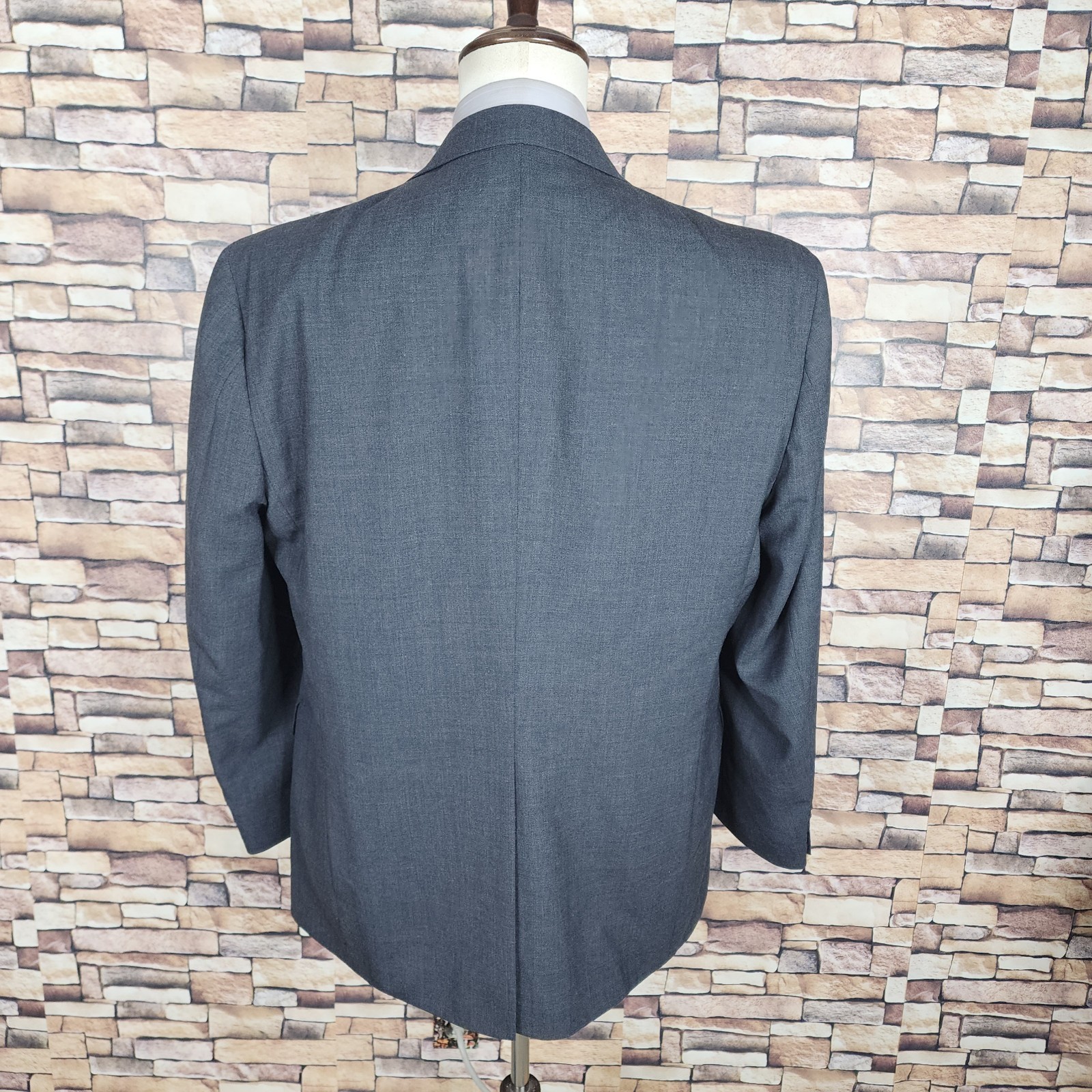 Haggar Jacket Blazer Mens 44R Gray Single Vented Wool