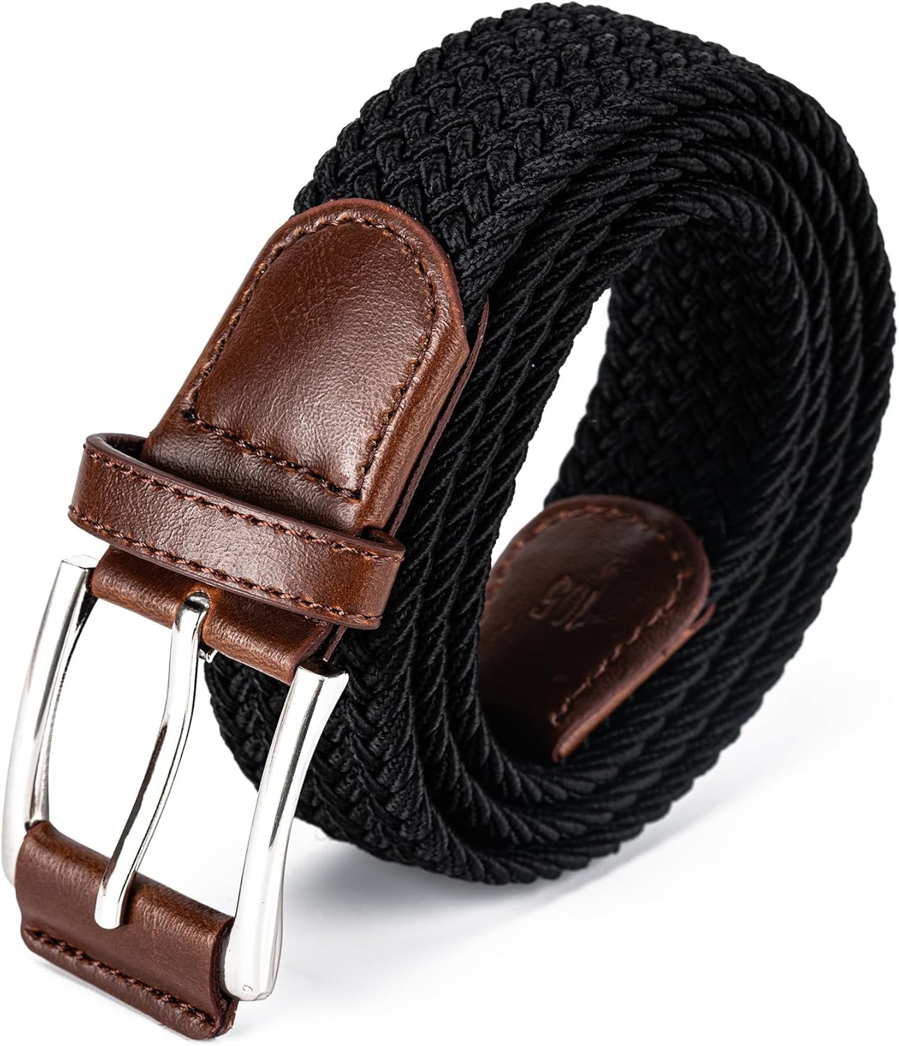 Mens Belt, Canvas Elastic Fabric 32"-36"Waist Adjustable, Black