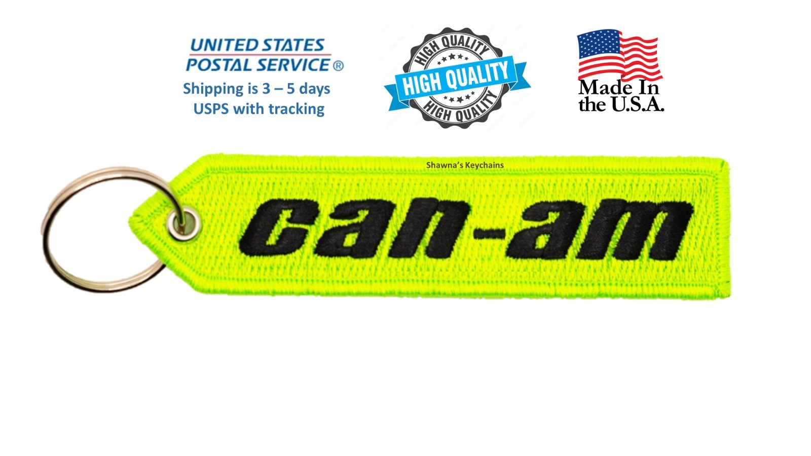 CAN-AM Keychain Double Sided Embroidered Fabric Highest Quality Keyring