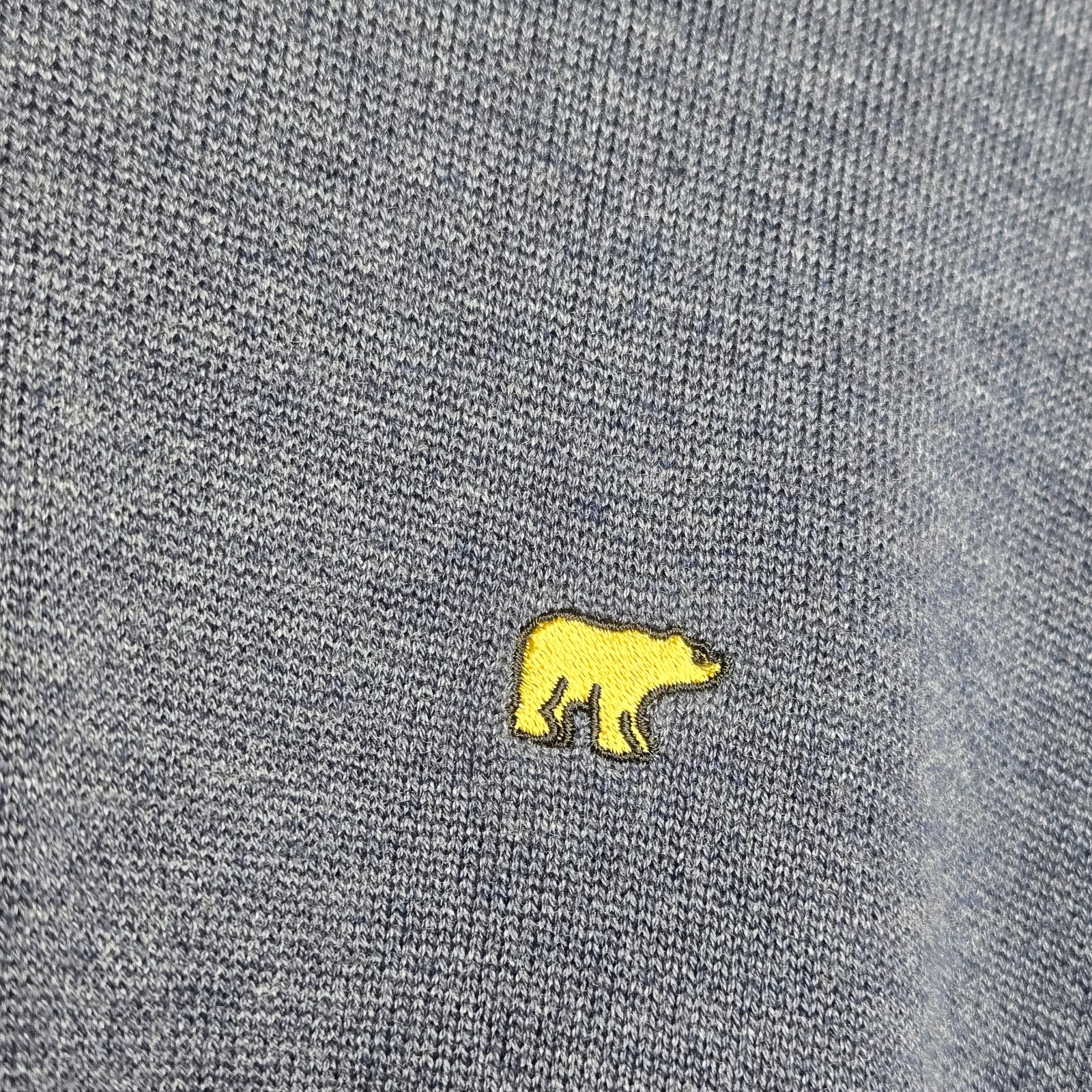 Jack Nicklaus Sweater XL Navy Blue 1/4 Zip Mock Neck Pullover Bear Logo Golf