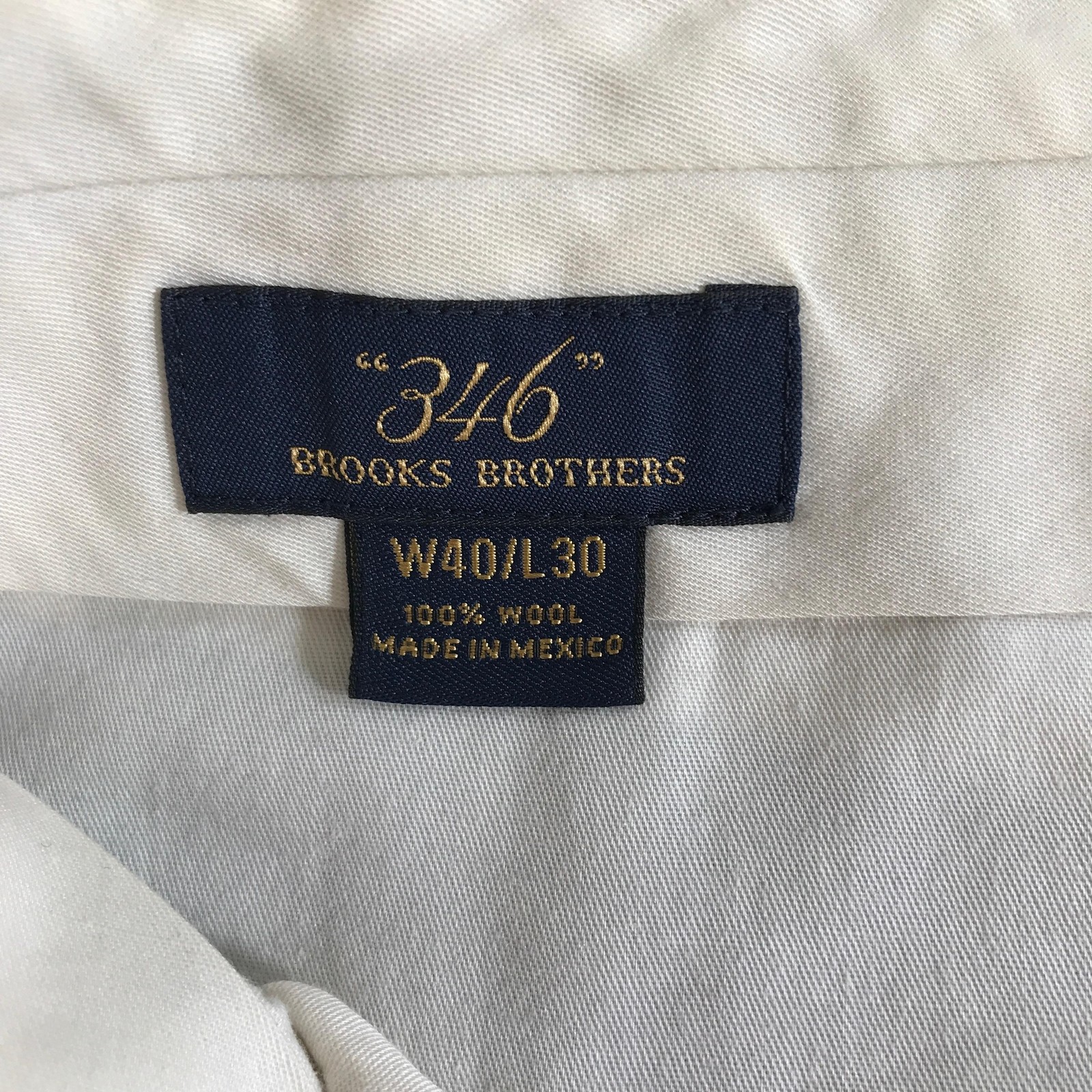 Brooks Brothers 346 Wool Dress Pants Mens 40×30 Black Flat Front Straight Formal