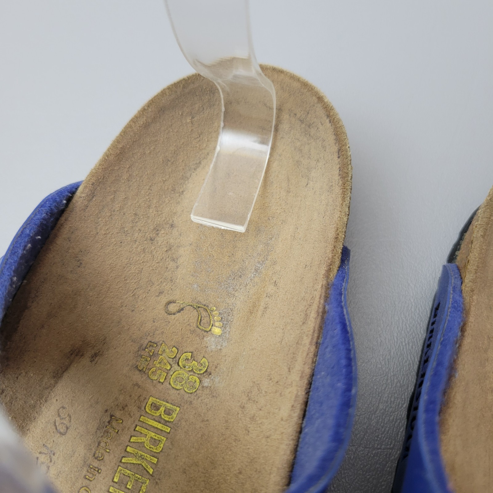 Birkenstock Birko Flor Gizeh Sandals Size 7 EU 38 Blue Yellow Bottom Vintage