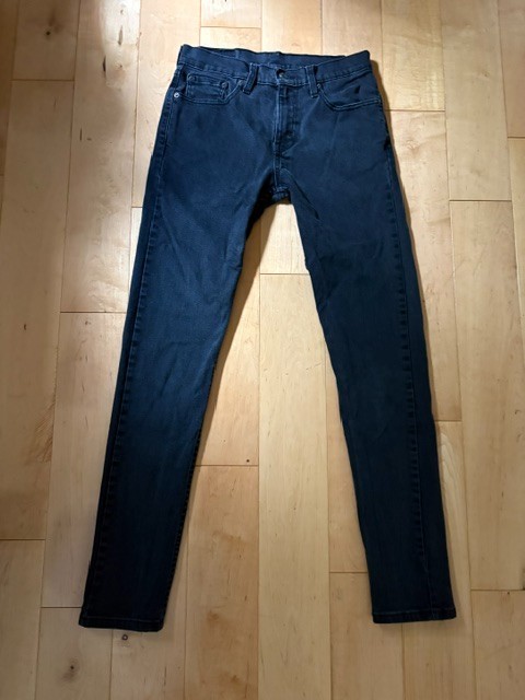 Levi’s 512 Jeans Men’s 29×34 Black Slim Tapered Black Denim 5 pocket Zip Up