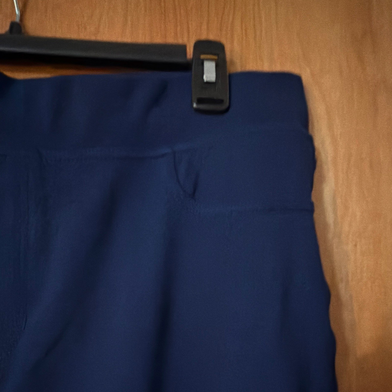 St Johns Bay Women’s Blue Pull-On Stretch Pants Flat Front Solid Size L