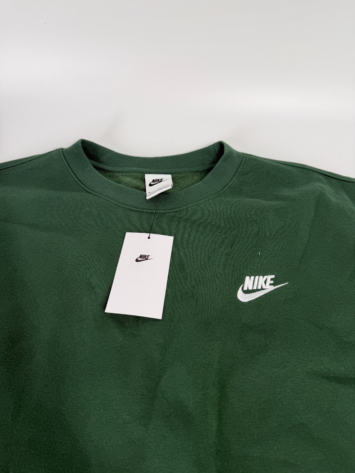 Nike Sportswear Club Fleece Sweatshirt Crewneck Fir Green Men’s Sz S BV2662-323