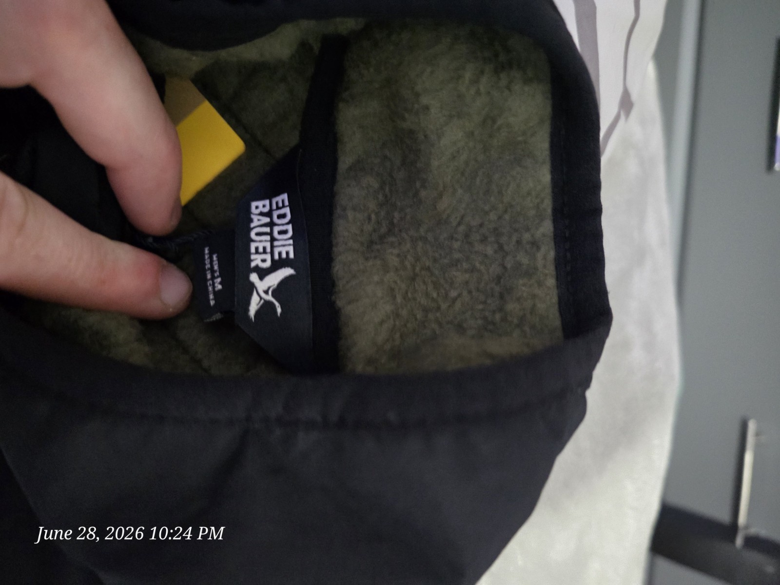 eddie bauer mixed media fleece jacket size medium