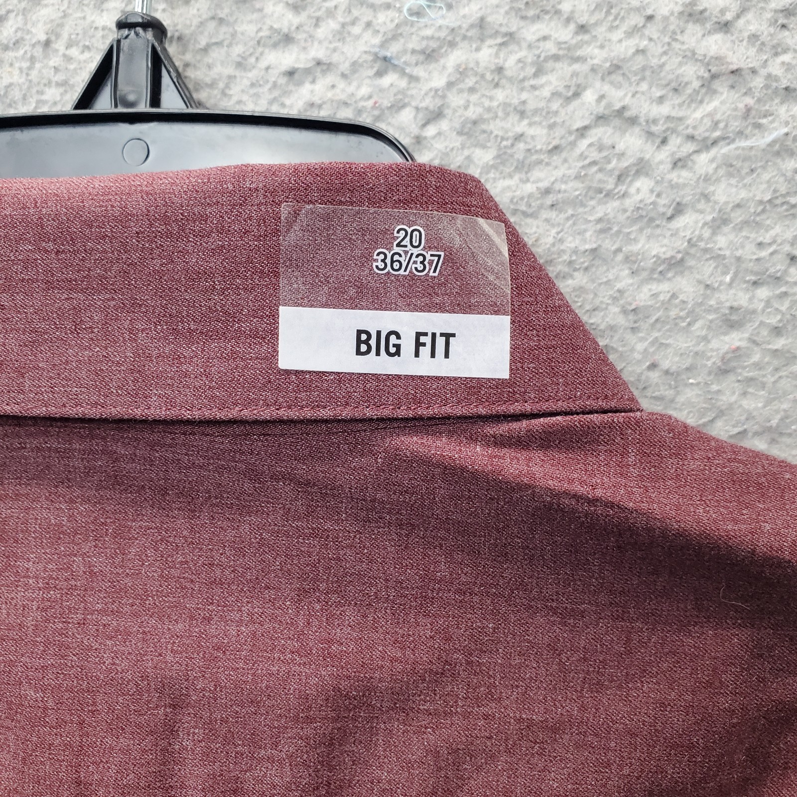 Van Heusen Machine Wash & Dry Dress Shirt Mens 20 Burgundy Comfort Performance