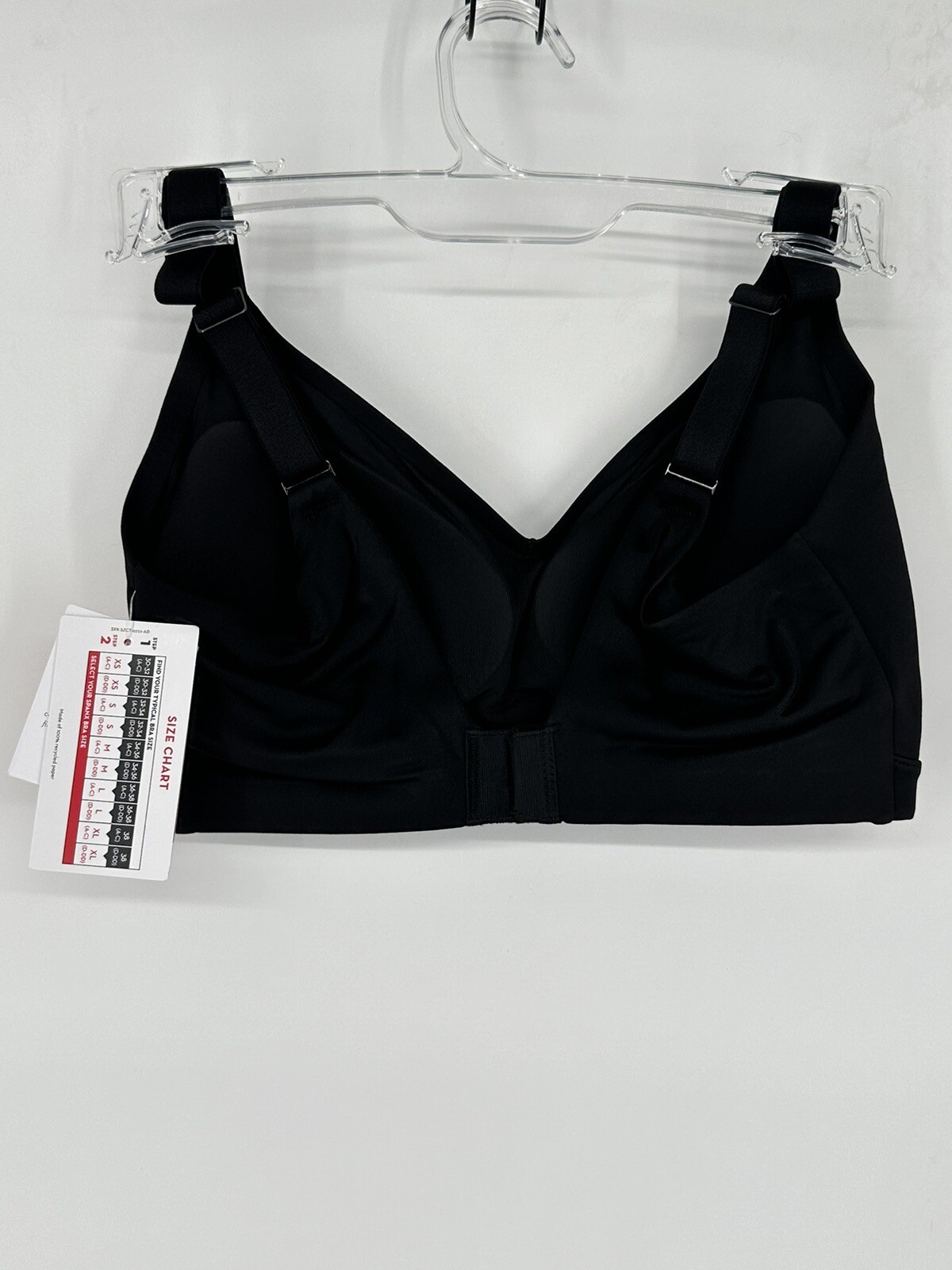 NEW Spanx All-In-One Wireless Bra Sz L Black Cup D-DD Nylon Elast $64 W1