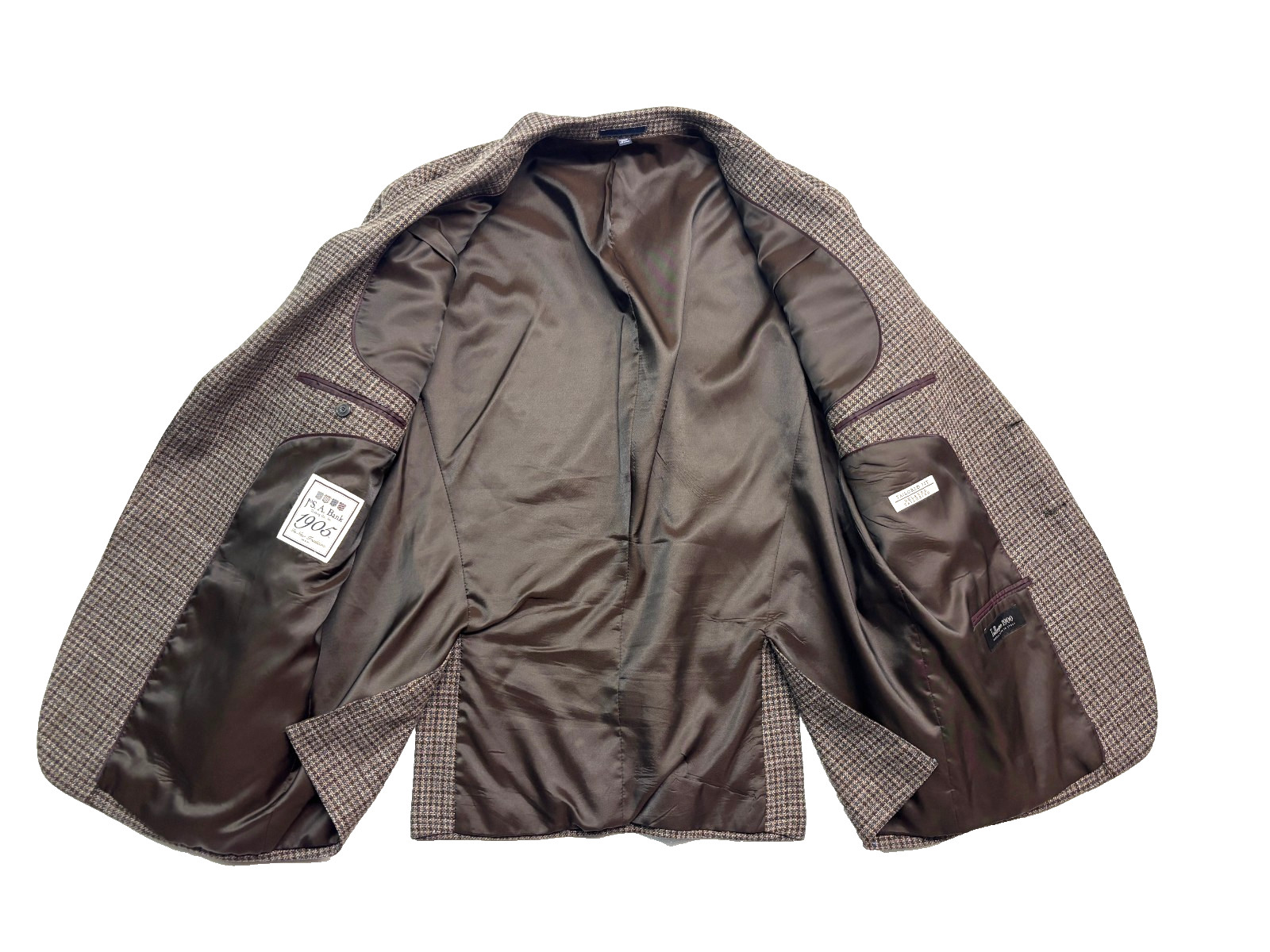 Jos A Bank 1905 48R Brown Check Relaxed Soft Shoulder Blazer Jacket Sport Coat